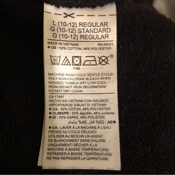 Old Navy Girls Black Hoodie LOVE Graphic L (10-12) - Picture 5 of 5